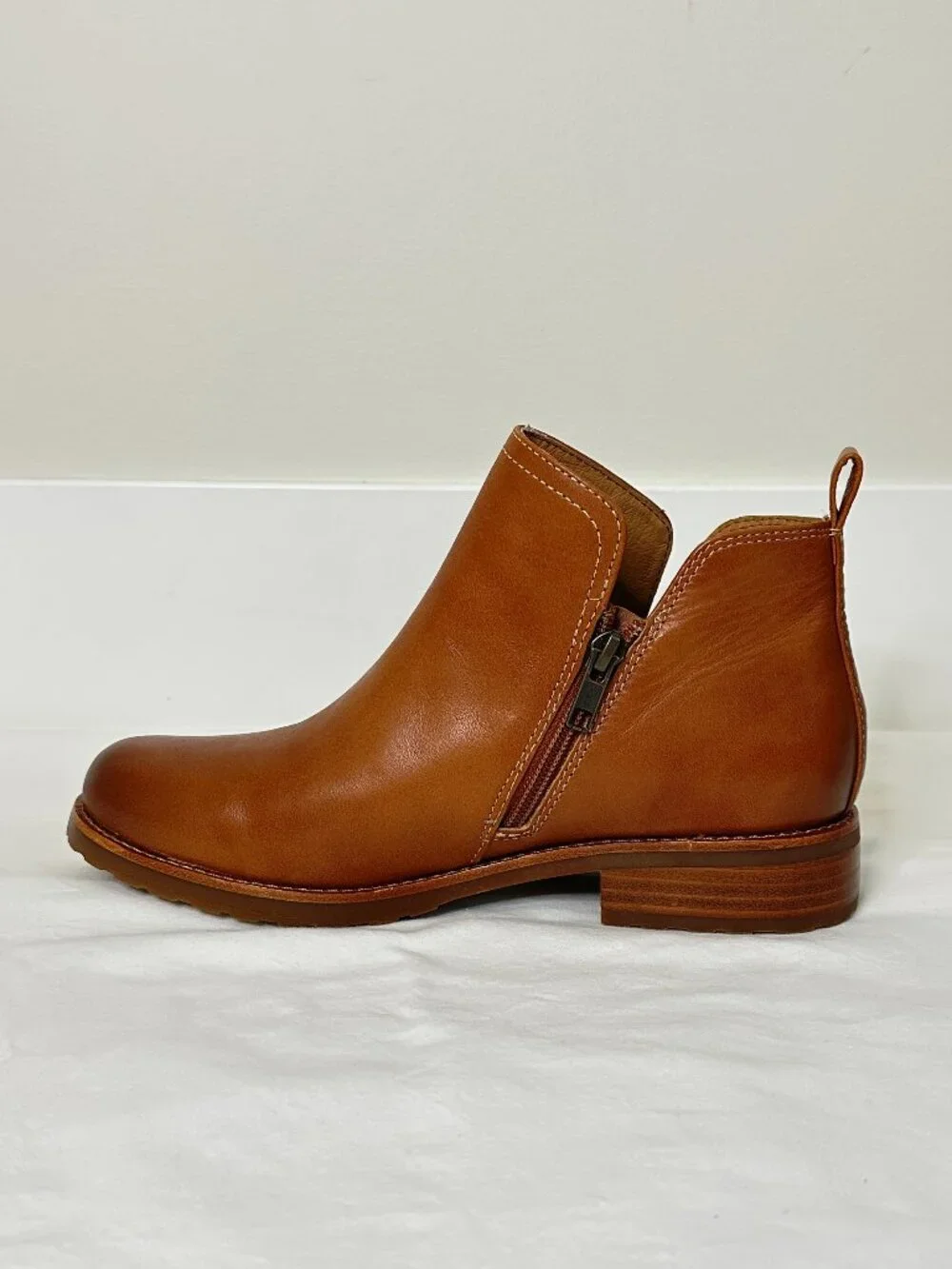 Softt Beatrice Leather Ankle Boots Tan Brown Women's Size 7.5